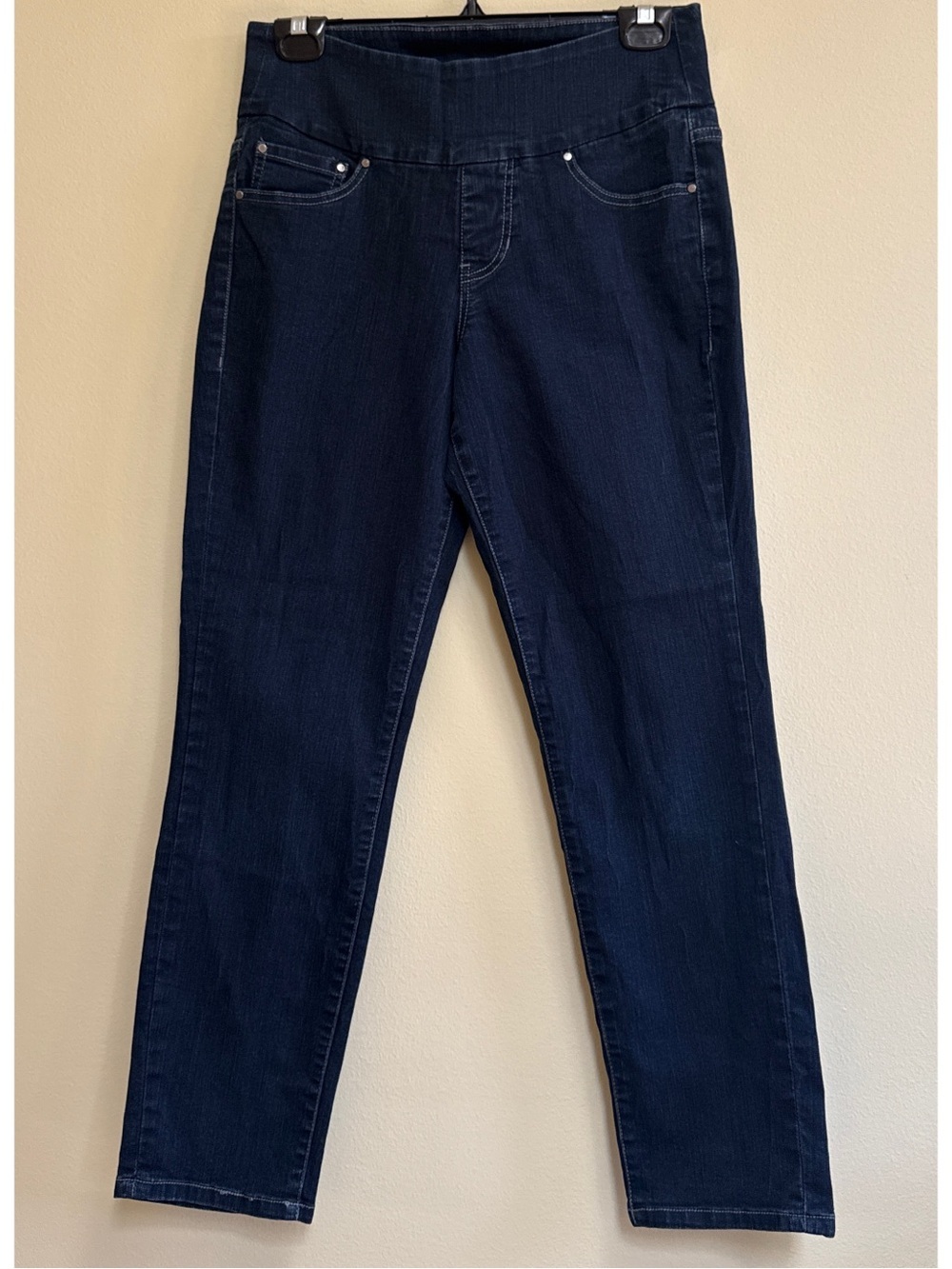 High Rise Slim Ankle Pull On Jeans